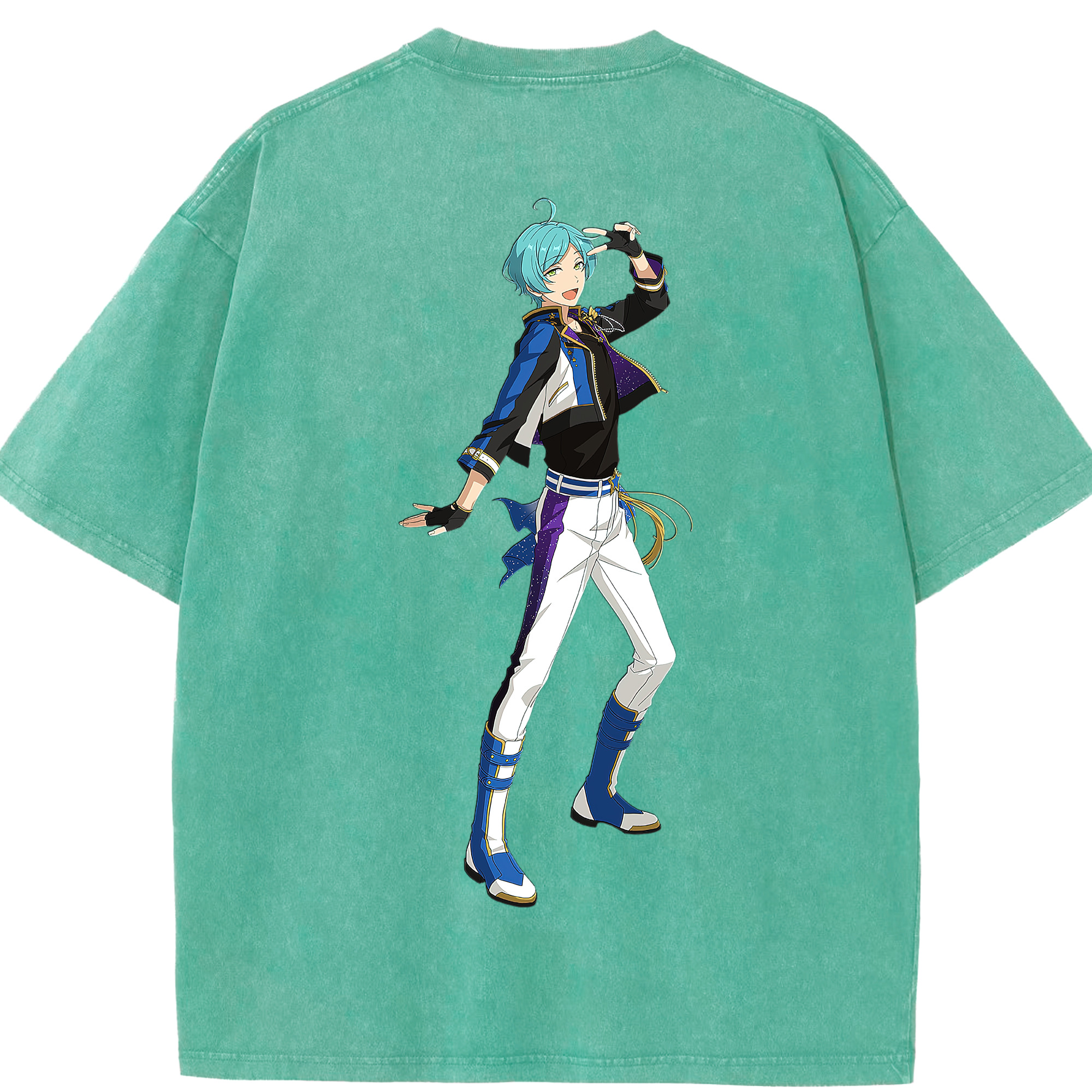 （画像用） あんさんぶるスターズ! Ensemble Stars 綿100% ヴィンテージ風 半袖Tシャツ（背面プリント）